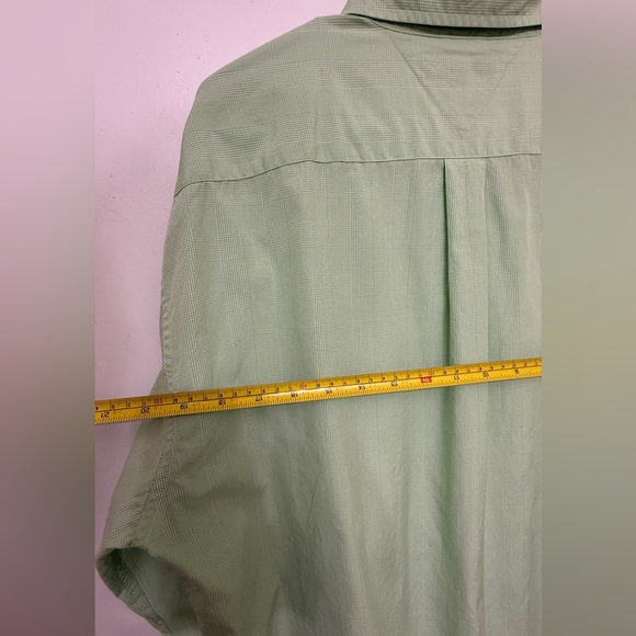 Tommy Hilfiger Golf Men XL Green Button Down Shirt Long Sleeve Cotton - Picture 6 of 9